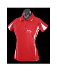 Barker Aquatic Swim Club Ladies Leisure Polo Red