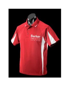 Barker Aquatic Swim Club Mens Leisure Polo Red